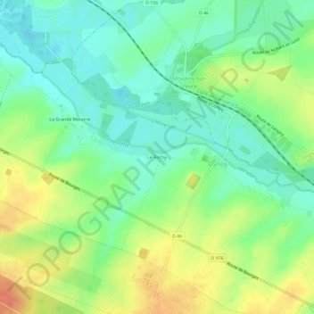 Mappa topografica Le Rochy, altitudine, rilievo