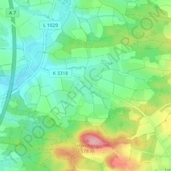 Mappa topografica Killingen, altitudine, rilievo