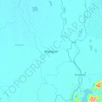 Mappa topografica Majagual, altitudine, rilievo