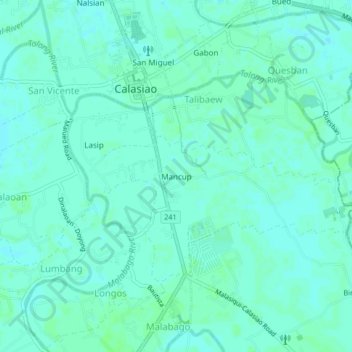 Mappa topografica Mancup, altitudine, rilievo