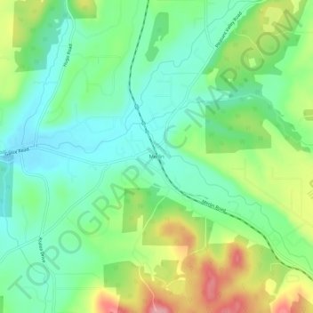 Mappa topografica Merlin, altitudine, rilievo