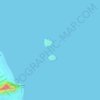 Mappa topografica Mokulua Islands, altitudine, rilievo