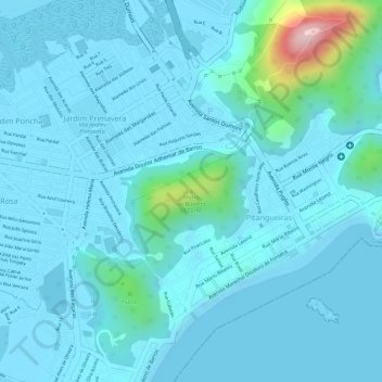 Mappa topografica Morro do Botelho, altitudine, rilievo