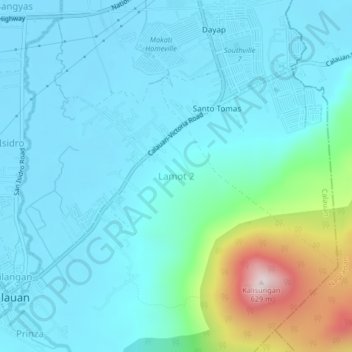 Mappa topografica Lamot 2, altitudine, rilievo