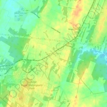 Mappa topografica Summit Point, altitudine, rilievo