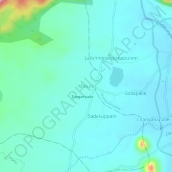Mappa topografica Mitturu, altitudine, rilievo