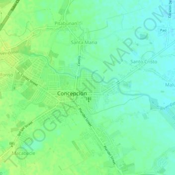 Mappa topografica San Jose, altitudine, rilievo