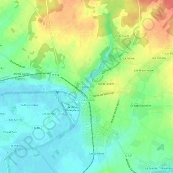 Mappa topografica Les Quins, altitudine, rilievo
