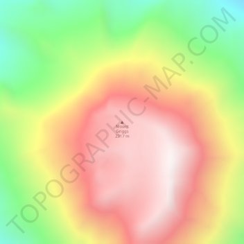 Mappa topografica Mount Griggs, altitudine, rilievo