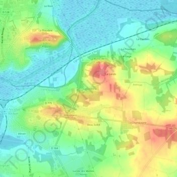 Mappa topografica La Godée, altitudine, rilievo
