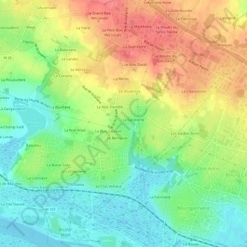 Mappa topografica La Brulerie, altitudine, rilievo