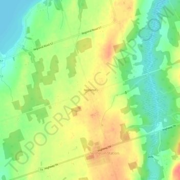 Mappa topografica Nestleton, altitudine, rilievo