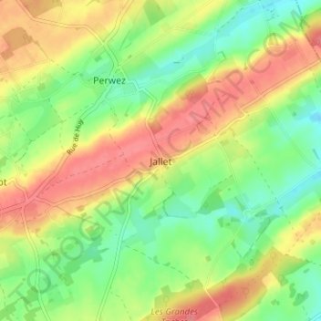 Mappa topografica Jallet, altitudine, rilievo
