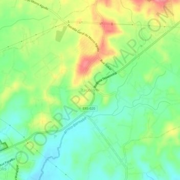 Mappa topografica Itacolomi, altitudine, rilievo