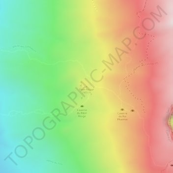 Mappa topografica Piton Rouge, altitudine, rilievo