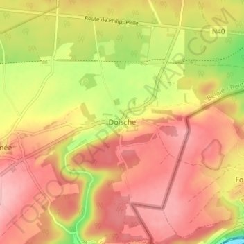 Mappa topografica Doische, altitudine, rilievo