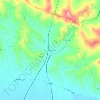 Mappa topografica Valmadonna, altitudine, rilievo