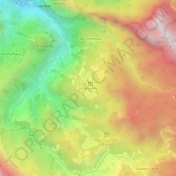 Mappa topografica La Nouvelle, altitudine, rilievo