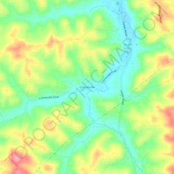 Mappa topografica Cannelville, altitudine, rilievo