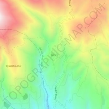 Mappa topografica Ilapo, altitudine, rilievo