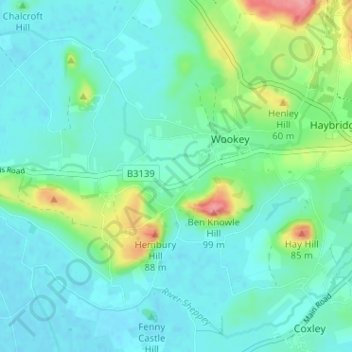 Mappa topografica Worth, altitudine, rilievo