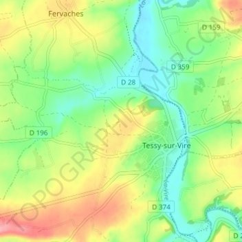 Mappa topografica la campagne, altitudine, rilievo