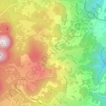Mappa topografica Ternant, altitudine, rilievo