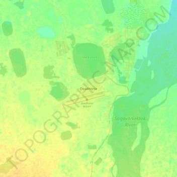 Mappa topografica Deadhorse, altitudine, rilievo
