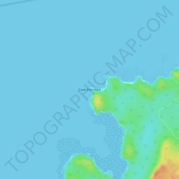 Mappa topografica Cape Edensaw, altitudine, rilievo