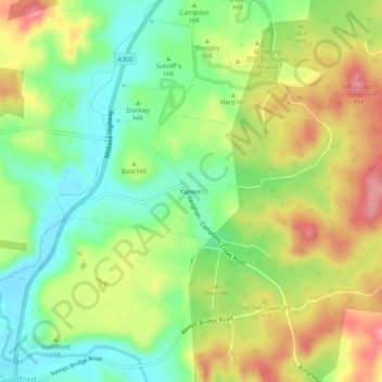 Mappa topografica Yapeen, altitudine, rilievo