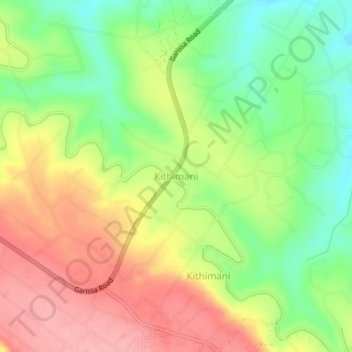 Mappa topografica Kithimani, altitudine, rilievo