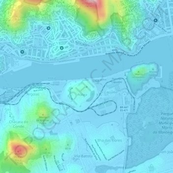 Mappa topografica Morro do Paul, altitudine, rilievo