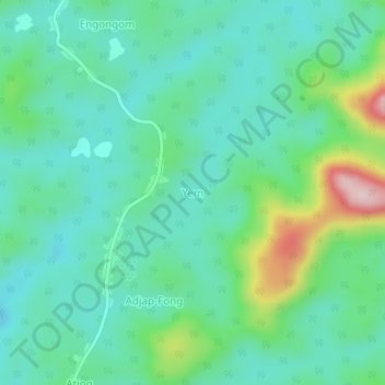 Mappa topografica Yem, altitudine, rilievo