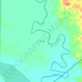 Mappa topografica Andoas, altitudine, rilievo