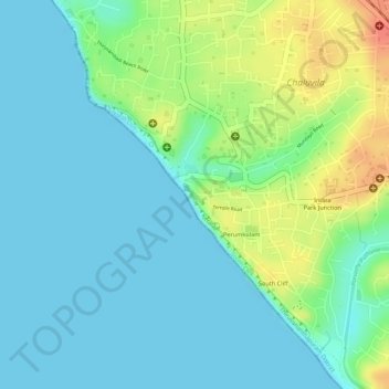 Mappa topografica Temple Road, altitudine, rilievo