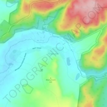 Mappa topografica Eldorado, altitudine, rilievo