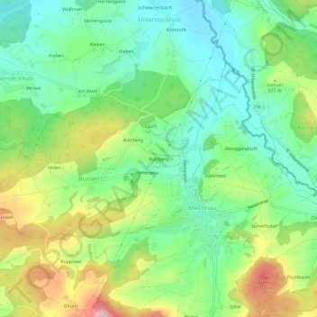 Mappa topografica Bützberg, altitudine, rilievo