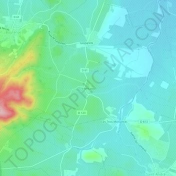 Mappa topografica Villemajou, altitudine, rilievo