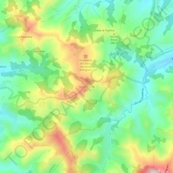 Mappa topografica Settefonti, altitudine, rilievo