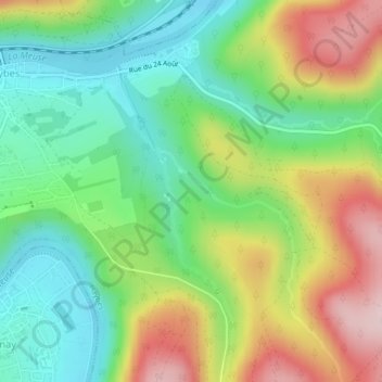 Mappa topografica Pierre St Martin, altitudine, rilievo