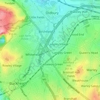 Mappa topografica Jarvis, altitudine, rilievo