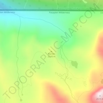 Mappa topografica Rambo, altitudine, rilievo