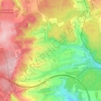Mappa topografica Mauenheim, altitudine, rilievo