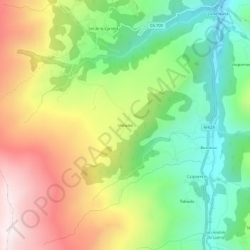 Mappa topografica Urdiales, altitudine, rilievo