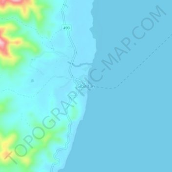 Mappa topografica Sibaltan, altitudine, rilievo