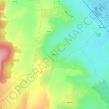 Mappa topografica Pignol, altitudine, rilievo