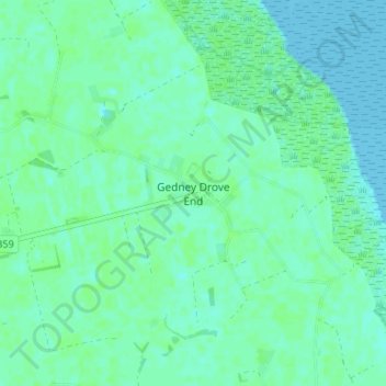 Mappa topografica Gedney Drove End, altitudine, rilievo