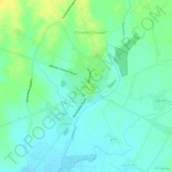Mappa topografica Karianwala, altitudine, rilievo