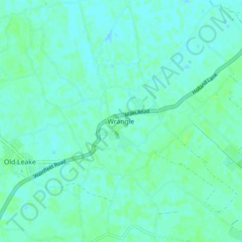 Mappa topografica Wrangle, altitudine, rilievo
