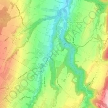 Mappa topografica La Tuilière, altitudine, rilievo